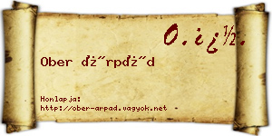 Ober Árpád névjegykártya