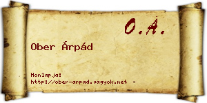Ober Árpád névjegykártya