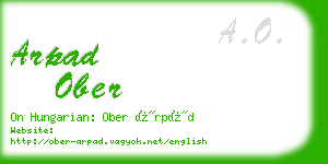 arpad ober business card